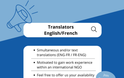 Volunteers wanted! Simultaneous and/or text translations ENG/FR